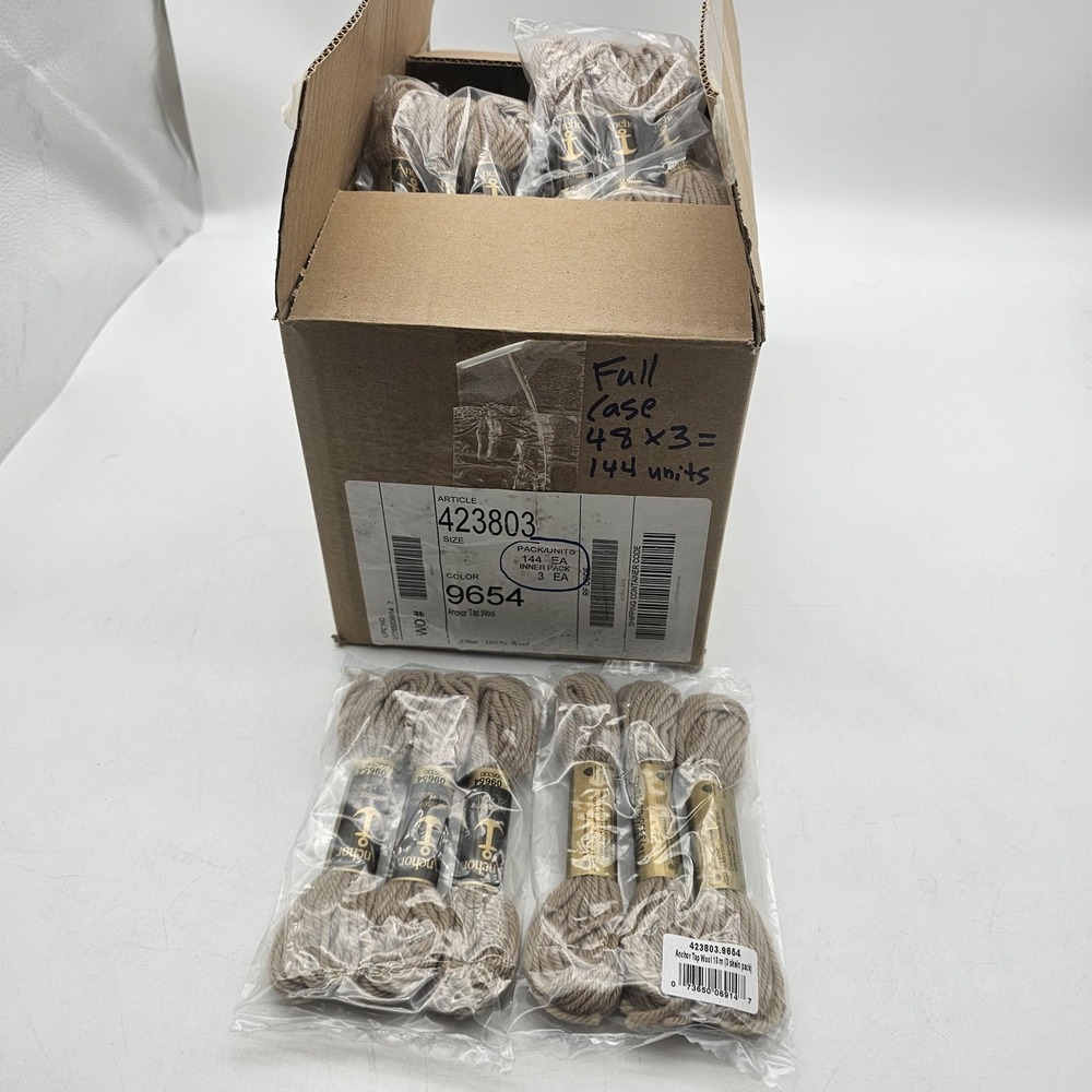 Anchor Tapisserie Wool‎ Beige 9654 Tapestry Needlepoint Yarn Lot 144 Skeins 10m